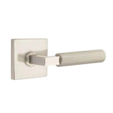 Emtek - Concealed Fastener, Privacy, Square Rosette US15, L-Square Stem US15, Straight Knurled Handle US15 - Satin Nickel