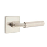 Emtek - Privacy, Square Rosette US15, R-Bar Stem US15, Faceted Handle US15 LH - Satin Nickel