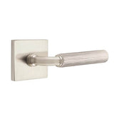 Emtek - Dummy, Square Rosette US15, R-Bar Stem US15, Straight Knurled Handle US15 - Satin Nickel