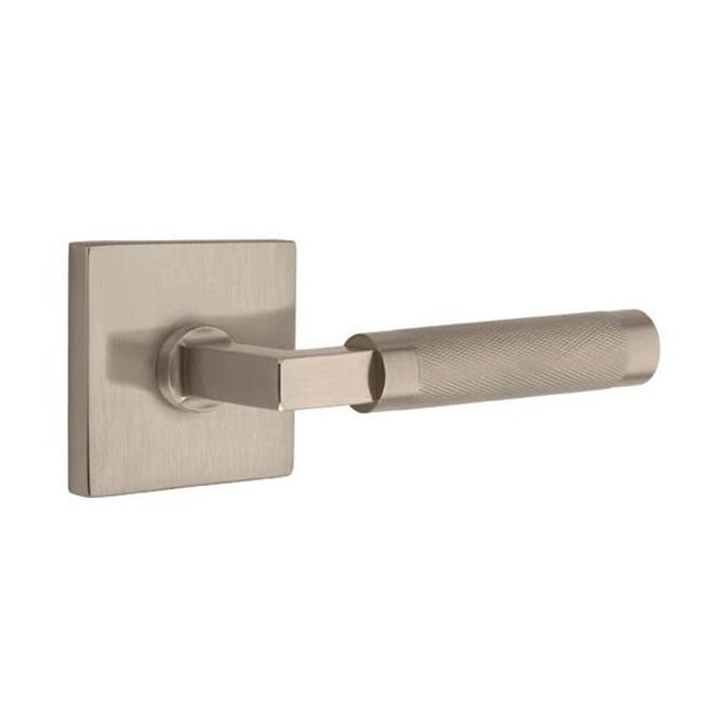 Emtek - Select Passage, Square Rosette US15A, L-Square Stem US15A, Knurled Handle US15A LH - Pewter
