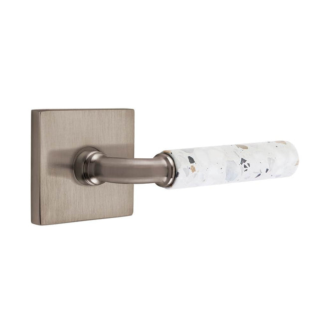 Emtek - Select Dummy, Square Rosette US15A, R-Bar Stem US15A, Light Terrazzo Handle - Pewter