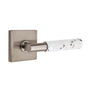 Emtek - Select Privacy, Square Rosette US15A, T-Bar Stem US15A, Light Terrazzo Handle, LH - Pewter