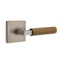 Emtek - Select Privacy, Square Rosette US15A, L-Square Stem US15A, Dark Walnut Handle, RH - Pewter
