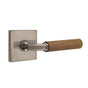 Emtek - Select Passage, Square Rosette US15A, R-Bar Stem US15A, Dark Walnut Handle, RH - Pewter