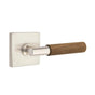 Emtek - Select Privacy, Square Rosette US15, T-Bar Stem US15, Dark Walnut Handle, LH - Satin Nickel
