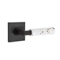 Emtek - Select Dummy, Square Rosette US19, L-Square Stem US19, Light Terrazzo Handle - Flat Black