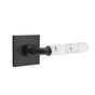 Emtek - Select Passage, Square Rosette US19, R-Bar Stem US19, Light Terrazzo Handle, LH - Flat Black