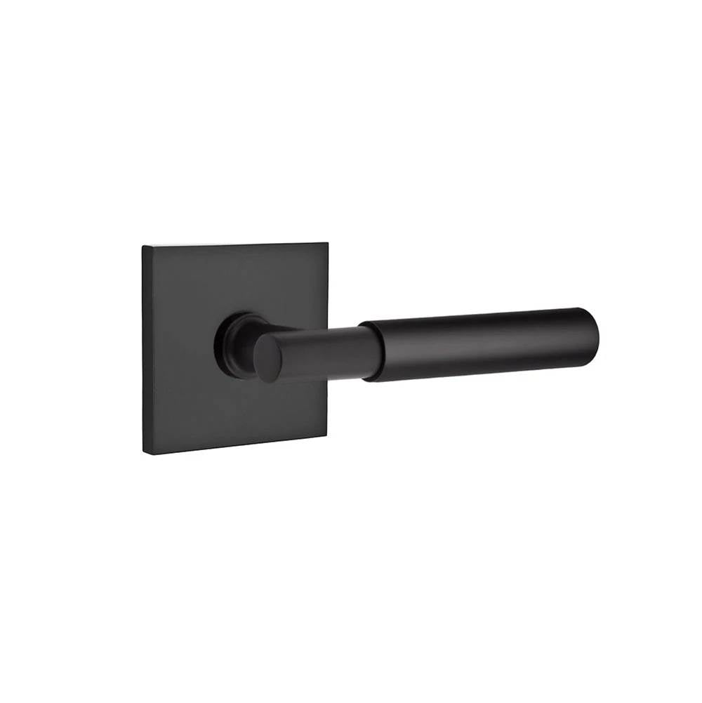 Emtek - Select Passage, Square Rosette US19, T-Bar Stem US19, Smooth Handle US19 RH - Flat Black