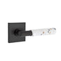 Emtek - Select Passage, Square Rosette US19, T-Bar Stem US19, Light Terrazzo Handle, LH - Flat Black