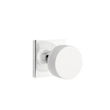 Emtek - Privacy, Square Rosette US26, Conical Stem US26, Straight Knurled Knob US26 - Polished Chrome