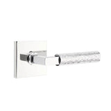 Emtek - Privacy, Square Rosette US26, L-Square Stem US26, Hammered Handle US26 RH - Polished Chrome