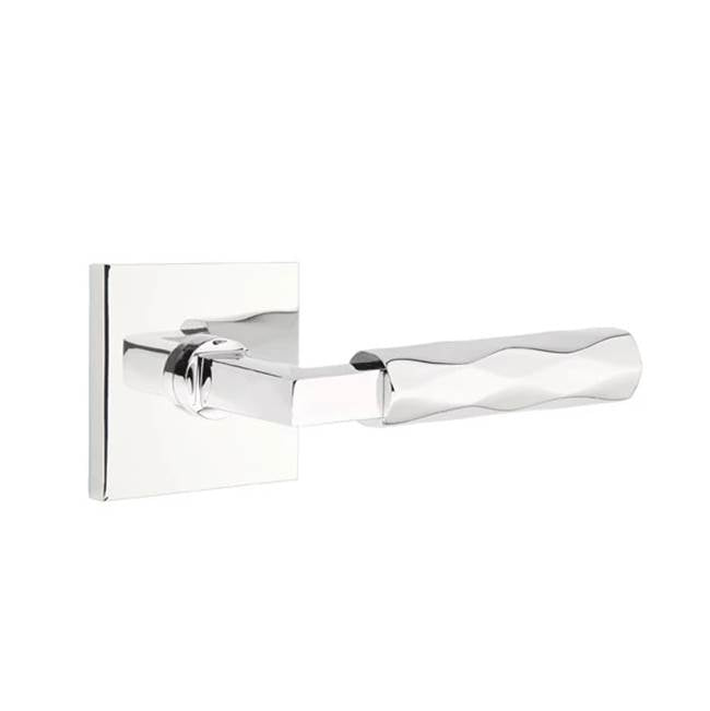Emtek - Privacy, Square Rosette US26, L-Square Stem US26, Tribeca Handle US26 RH - Polished Chrome