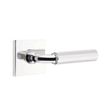 Emtek - Privacy, Square Rosette US26, R-Bar Stem US26, Faceted Handle US26 RH - Polished Chrome