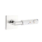 Emtek - Select Privacy, Square Rosette US26, T-Bar Stem US26, Light Terrazzo Handle, RH - Polished Chrome