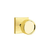 Emtek - Concealed Fastener Passage, Square Rosette US3NL, Conical Stem US3NL, Knurled Knob US3NL - Unlacquered Brass