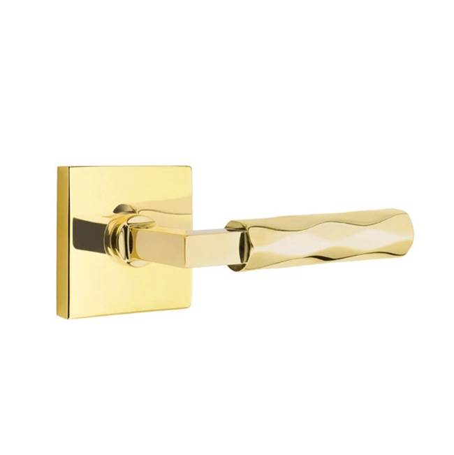 Emtek - Dummy, Square Rosette US3NL, L-Square Stem US3NL, Tribeca Handle US3NL - Unlacquered Brass