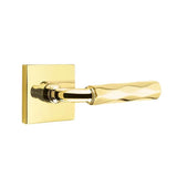 Emtek - Passage, Square Rosette US3NL, R-Bar Stem US3NL, Tribeca Handle US3NL LH - Unlacquered Brass