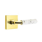 Emtek - Select Privacy, Square Rosette US3NL, R-Bar Stem US3NL, Light Terrazzo Handle, LH - Unlacquered Brass