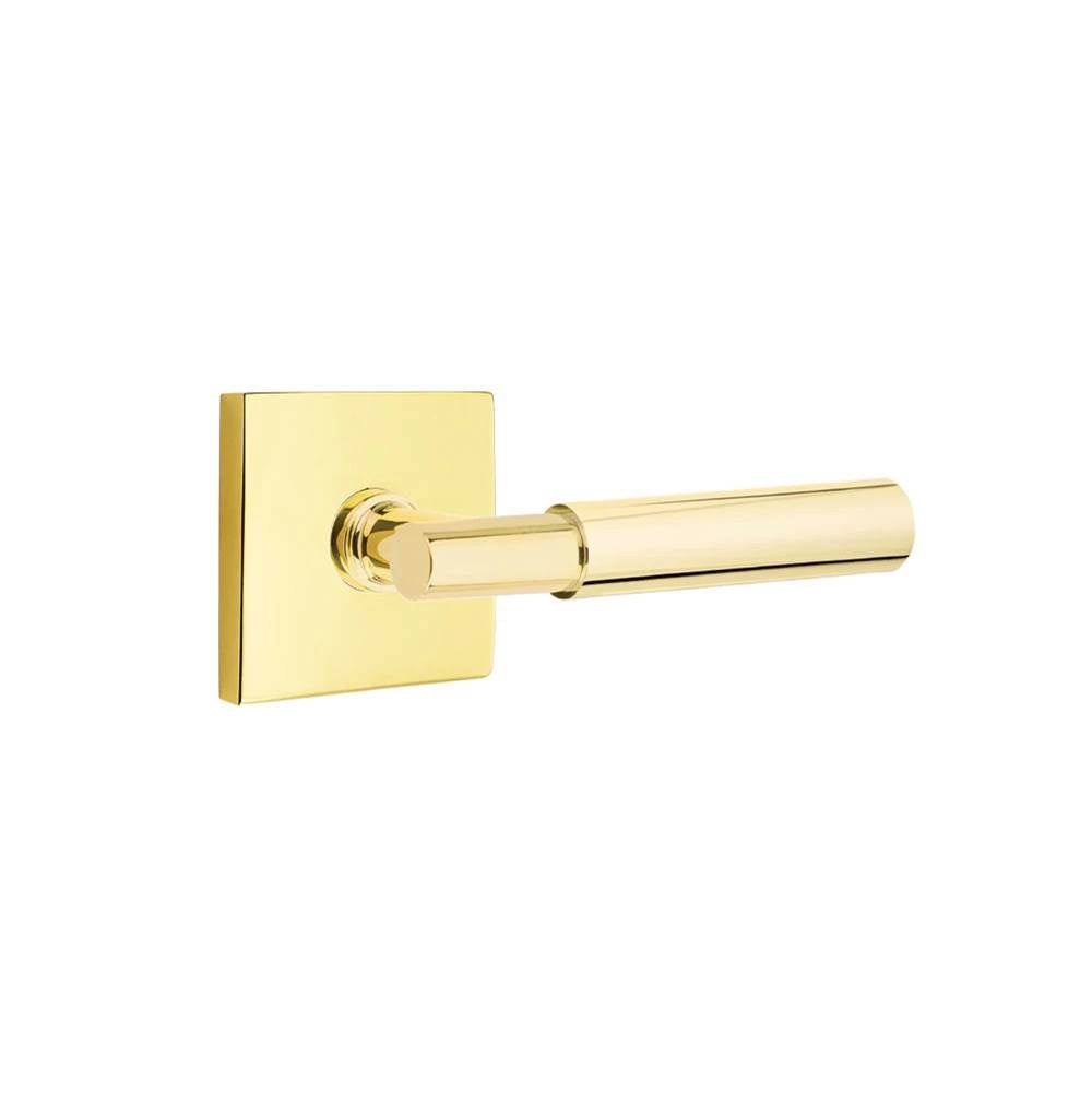 Emtek - Concealed Fastener, Select Privacy, Square Rosette US3NL, T-Bar Stem US3NL, Smooth Handle US3NL - Unlacquered Brass