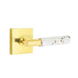 Emtek - Select Passage, Square Rosette US3NL, T-Bar Stem US3NL, Light Terrazzo Handle, RH - Unlacquered Brass