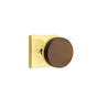 Emtek - Select Dummy, Square Rosette US3NL, Conical Stem US3NL, Dark Walnut Knob - Unlacquered Brass