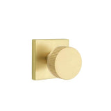Emtek - Privacy, Square Rosette US4, Conical Stem US4, Straight Knurled Knob US4 - Satin Brass