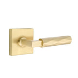 Emtek - Privacy, Square Rosette US4, L-Square Stem US4, Tribeca Handle US4 LH - Satin Brass