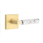 Emtek - Select Privacy, Square Rosette US4, L-Square Stem US4, Light Terrazzo Handle, RH - Satin Brass