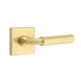 Emtek - Privacy, Square Rosette US4, R-Bar Stem US4, Faceted Handle US4 LH - Satin Brass