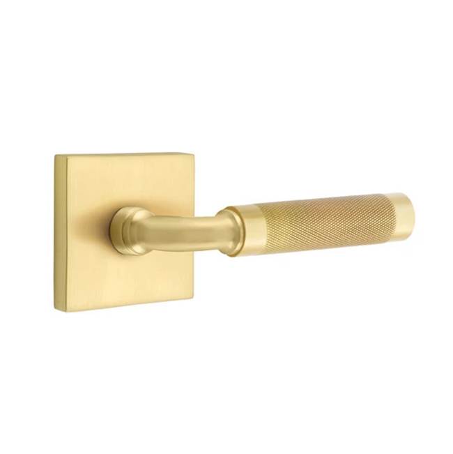 Emtek - Dummy, Square Rosette US4, R-Bar Stem US4, Knurled Handle US4 - Satin Brass