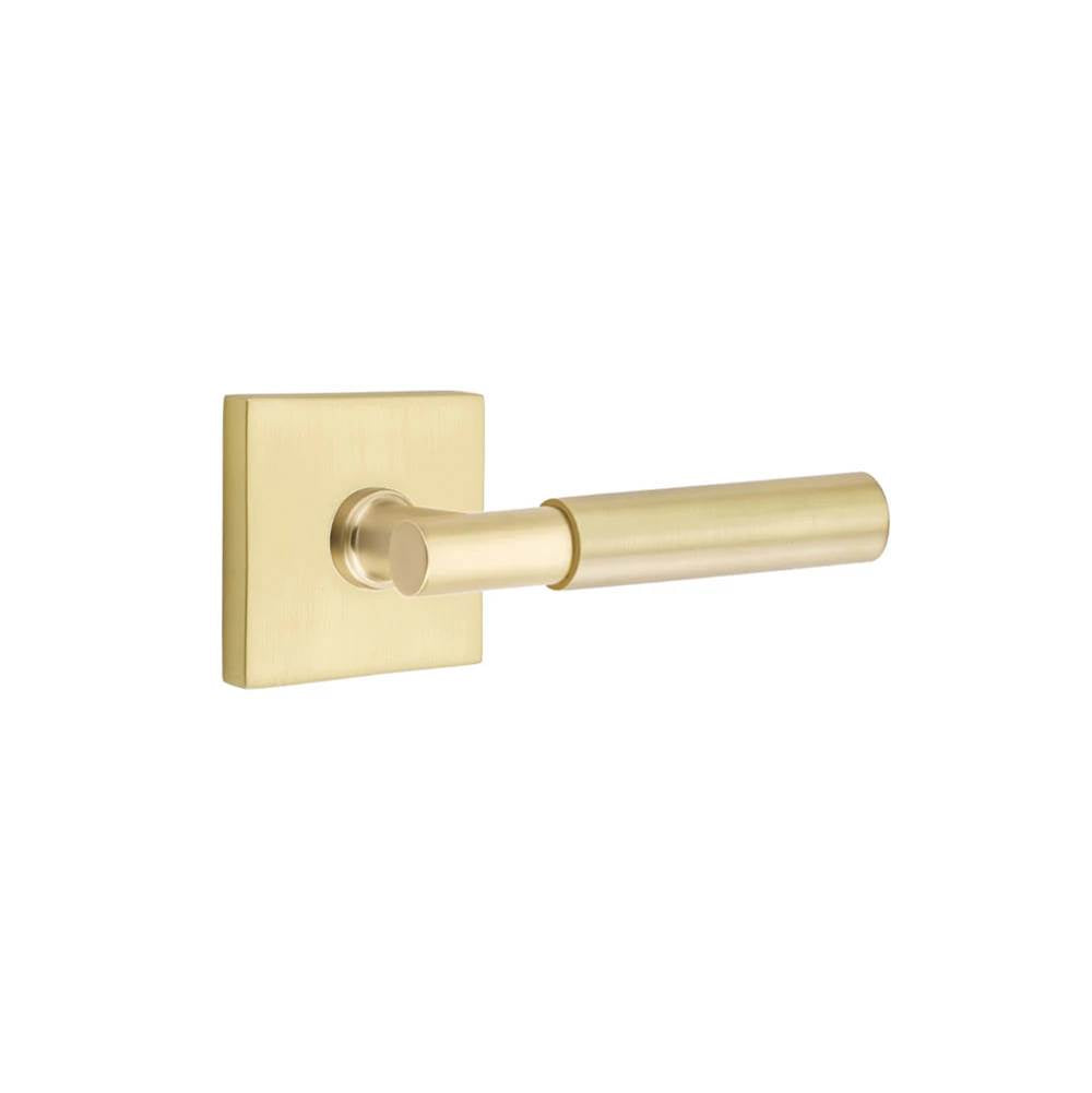 Emtek - Concealed Fastener, Select Passage, Square Rosette US4, T-Bar Stem US4, Smooth Handle US4 - Satin Brass