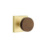 Emtek - Select Passage, Square Rosette US4, Conical Stem US4, Dark Walnut Knob - Satin Brass