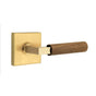 Emtek - Select Privacy, Square Rosette US7, L-Square Stem US7, Dark Walnut Handle, LH - French Antique
