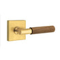 Emtek - Select Privacy, Square Rosette US7, T-Bar Stem US7, Dark Walnut Handle, RH - French Antique