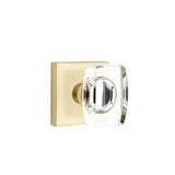 Emtek - Passage, Square Rosette, Windsor Crystal Knob, US4 - Satin Brass