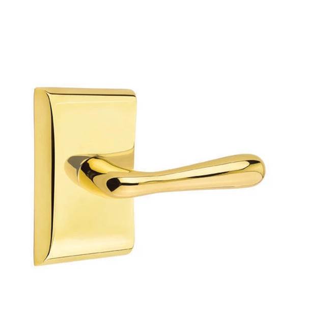 Emtek - Passage, Neos Rosette, Basel Lever, RH, US3NL - Unlacquered Brass