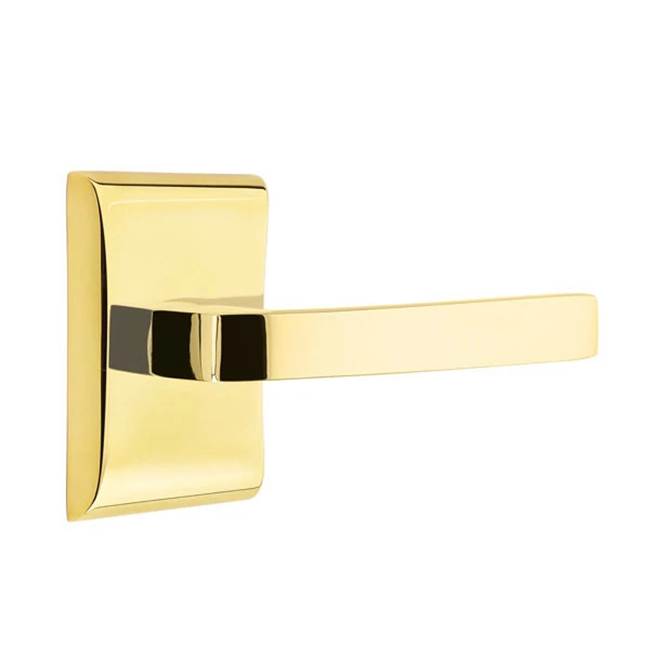 Emtek - Passage, Neos Rosette, Breslin Lever, LH, US3NL - Unlacquered Brass