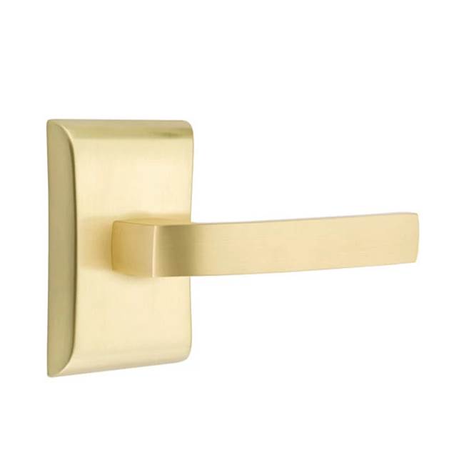 Emtek - Concealed, Passage, Neos Rosette, Breslin Lever, US4 - Satin Brass