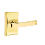 Emtek - Passage, Neos Rosette, Geneva Lever, LH, US3NL - Unlacquered Brass