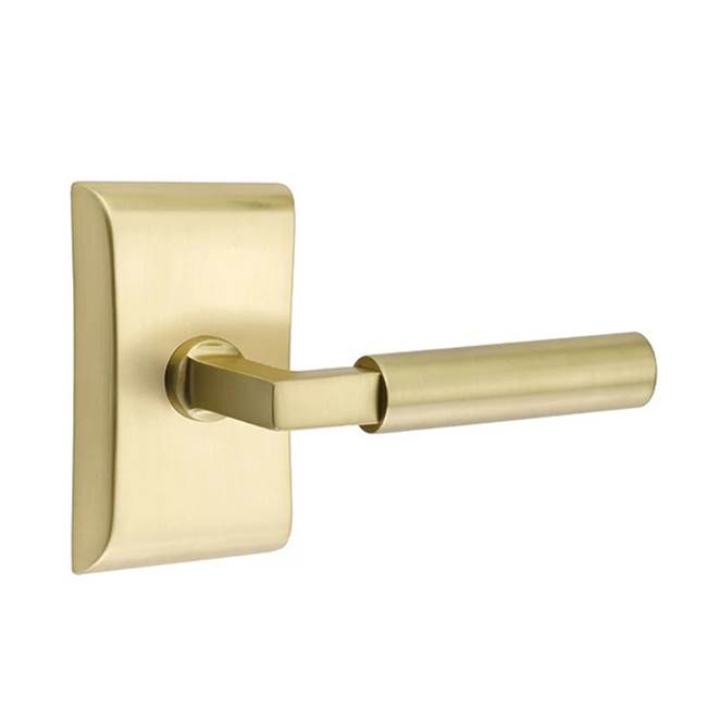 Emtek - Privacy, Neos Rosette, Hercules Lever, RH, US4 - Satin Brass
