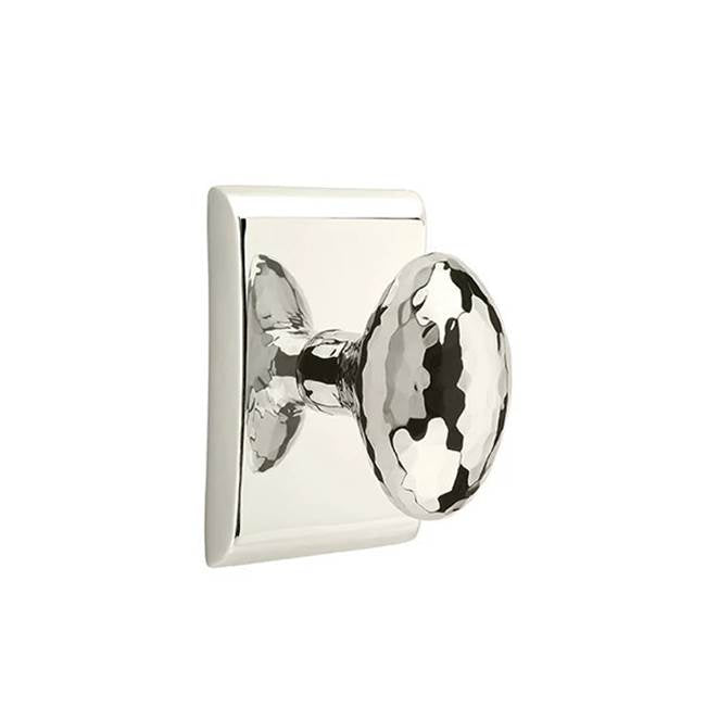 Emtek - Passage, Neos Rosette, Hammered Egg Knob, US14 - Polished Nickel