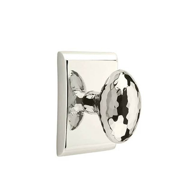 Emtek - Passage, Neos Rosette, Hammered Egg Knob, US14 - Polished Nickel