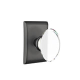 Emtek - Dummy, Neos Rosette, Hampton Crystal Knob, US19 - Flat Black