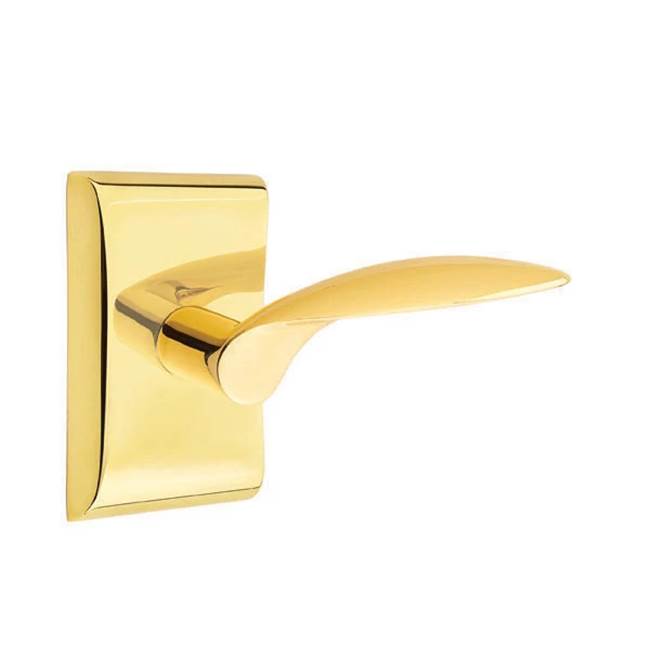 Emtek - Passage, Neos Rosette, Mercury Lever, LH, US3NL - Unlacquered Brass