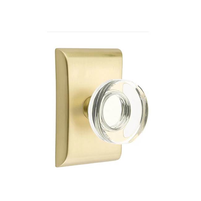 Emtek - Passage, Neos Rosette, Modern Disc Crystal Knob, US4 - Satin Brass
