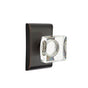 Emtek - Privacy, Neos Rosette, Modern Square Crystal Knob, US10B - Oil Rubbed Bronze