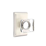 Emtek - Passage, Neos Rosette, Modern Square Crystal Knob, US15 - Satin Nickel