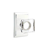 Emtek - Dummy, Neos Rosette, Modern Square Crystal Knob, US26 - Polished Chrome