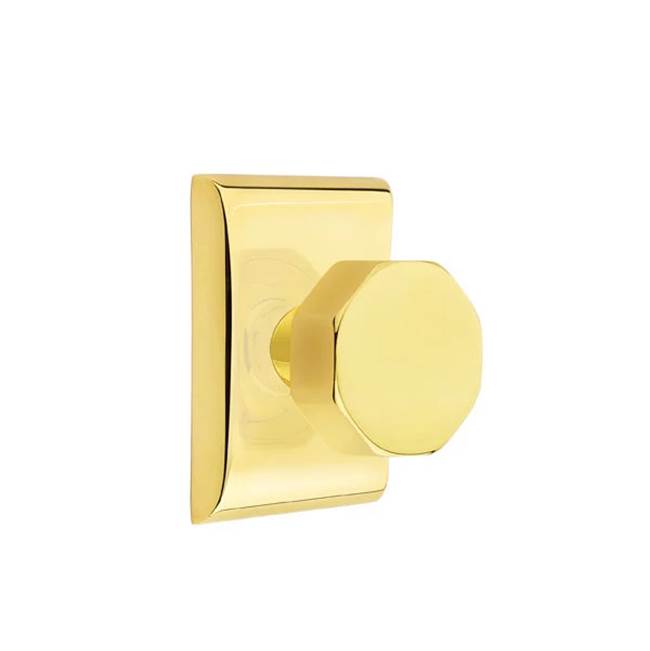 Emtek - Privacy, Neos Rosette, Octagon Knob, US3NL - Unlacquered Brass