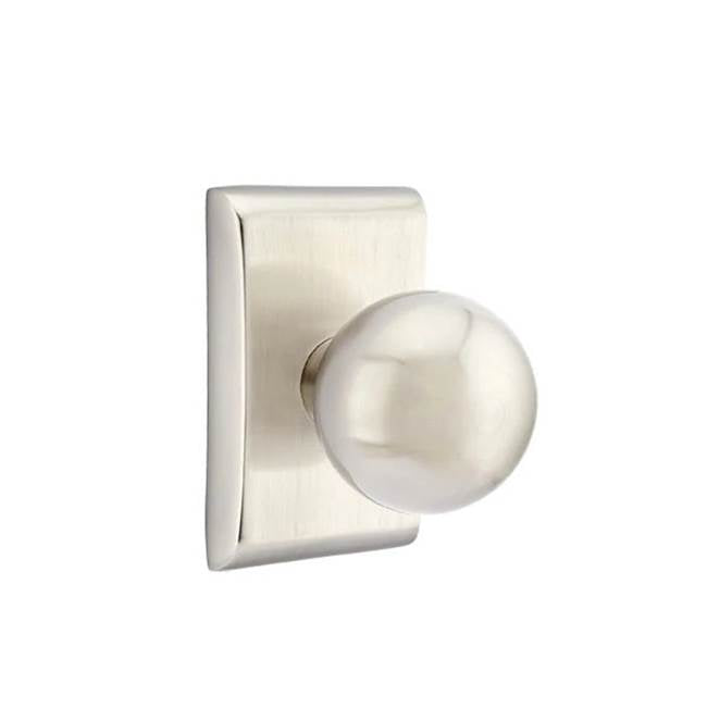 Emtek - Privacy, Neos Rosette, Orb Knob, US15 - Satin Nickel